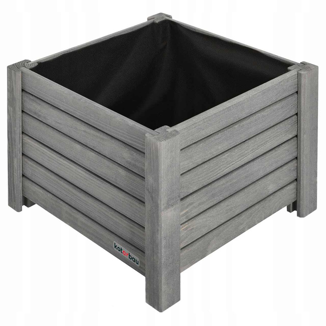 Ghiveci lemn ladă grădină pentru flori 38 cm – Culoare antracit