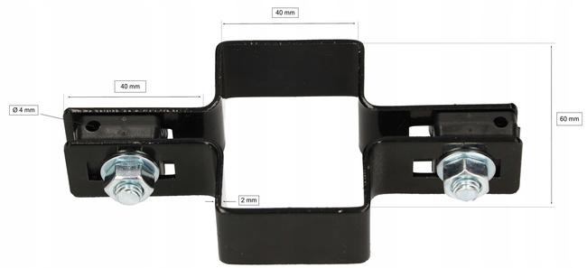 Clema pentru stâlp de gard 60x40mm - Culoare negru