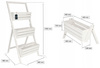 Pat de flori de grădină 3 ghivece de balcon alb - 105 cm