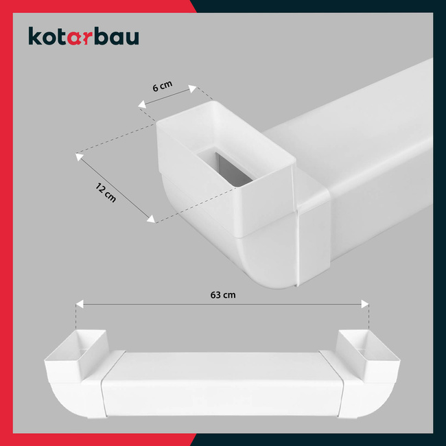 Conductă de cablu pentru televizor încastrat 120x60 mm 50 cm