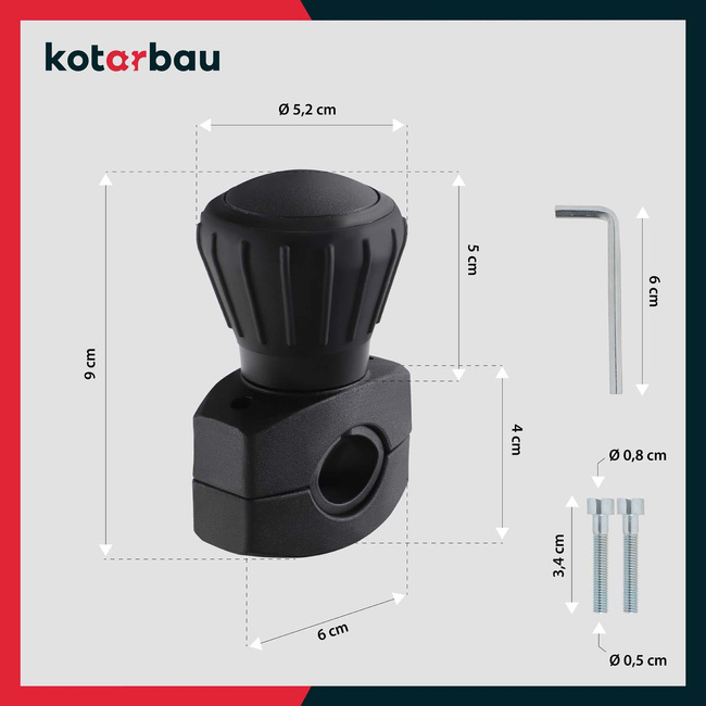 Buton de ghidon cu rulment pentru tractor de mașină negru 9 cm