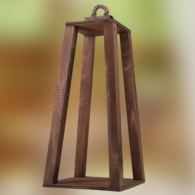 Lumânare din lemn con lanternă acasă grădină maro 20x20 cm