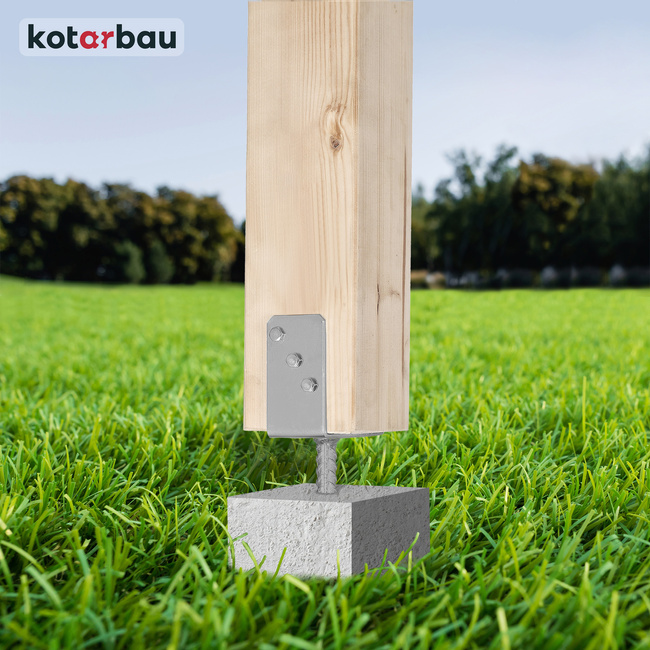 Bază de stâlp cu tijă de încastrare 120 mm set de 4 buc.