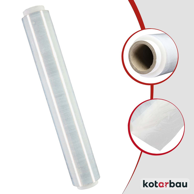 Rolă transparentă de folie stretch pentru ambalaje 1,5 kg