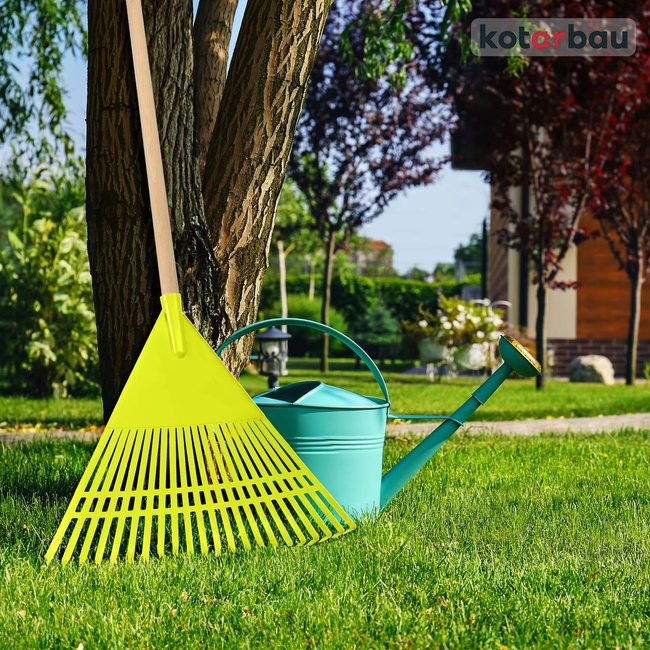 Greblă de grădină din plastic pentru frunze iarbă 55 cm - Culoare verde mentă
