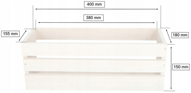 Cutie de flori de balcon din lemn cu ierburi albe 40 cm