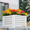 Ghiveci lemn ladă grădină pentru flori 38 cm – Culoare alb