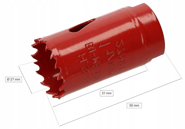 Ferăstrău bimetalic pentru găuri 27 mm adaptor pentru muluri de coroană