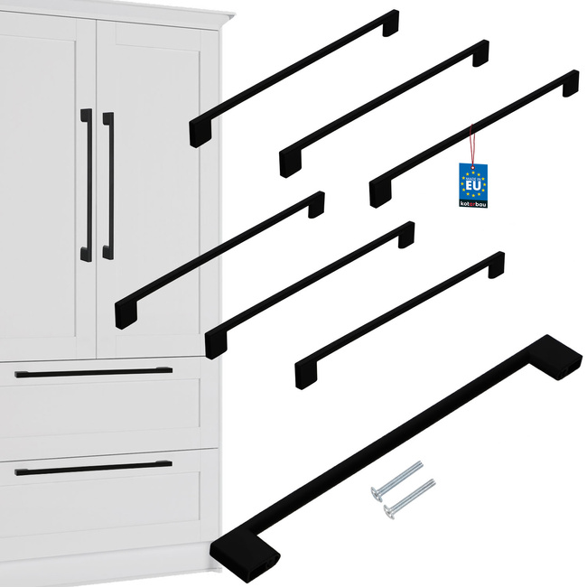 Mâner mobilier clasic modern negru mat 320 mm set de 6 buc.