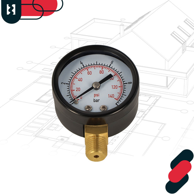 Manometru de apă de gaz cu glicerină 10 bar filet 1/4”