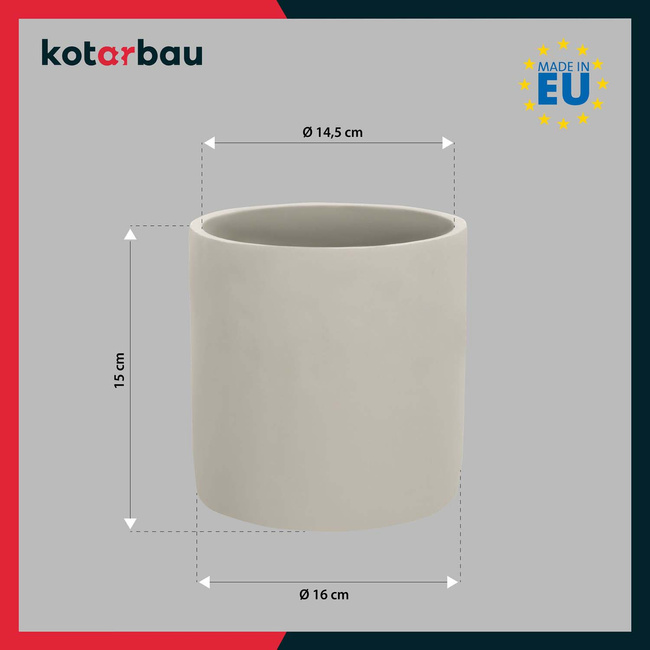 Ceramică cilindru beton ghiveci de flori fi 16 cm