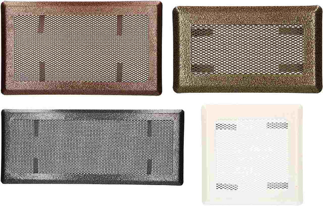 Grilaj ventilație șemineu metalic 16x16 cm - Culoare argintiu