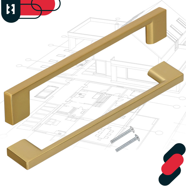 Mâner mobilier clasic modern aur mat 160 mm set de 2 buc.